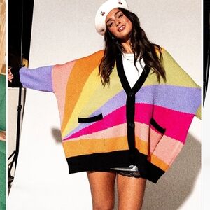 Colorful Women's Cardigan Sweater